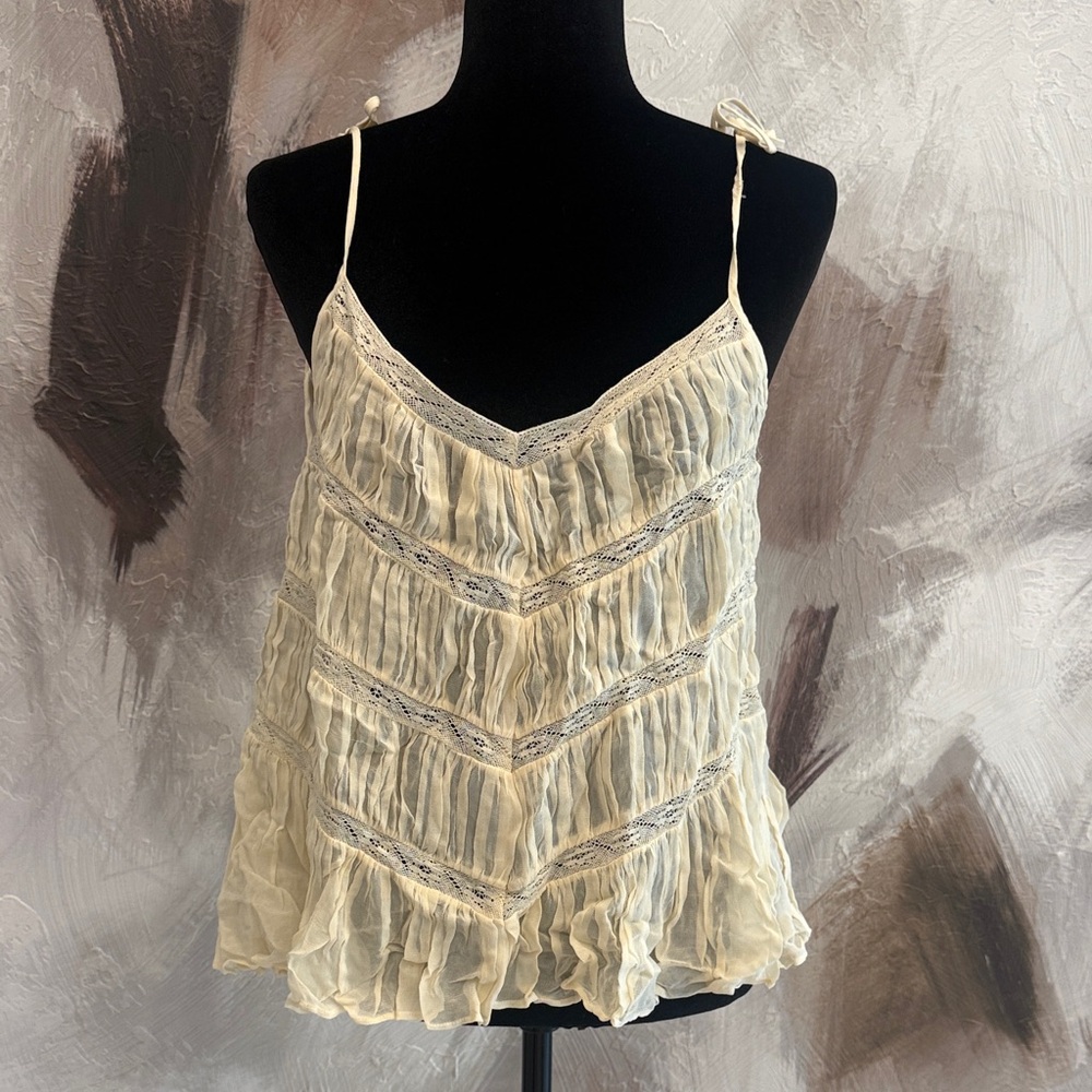 Zara Cream Lace Camisole Top